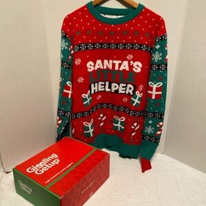 Giesling Group Festive Red and Green Women's Crewneck Sweater